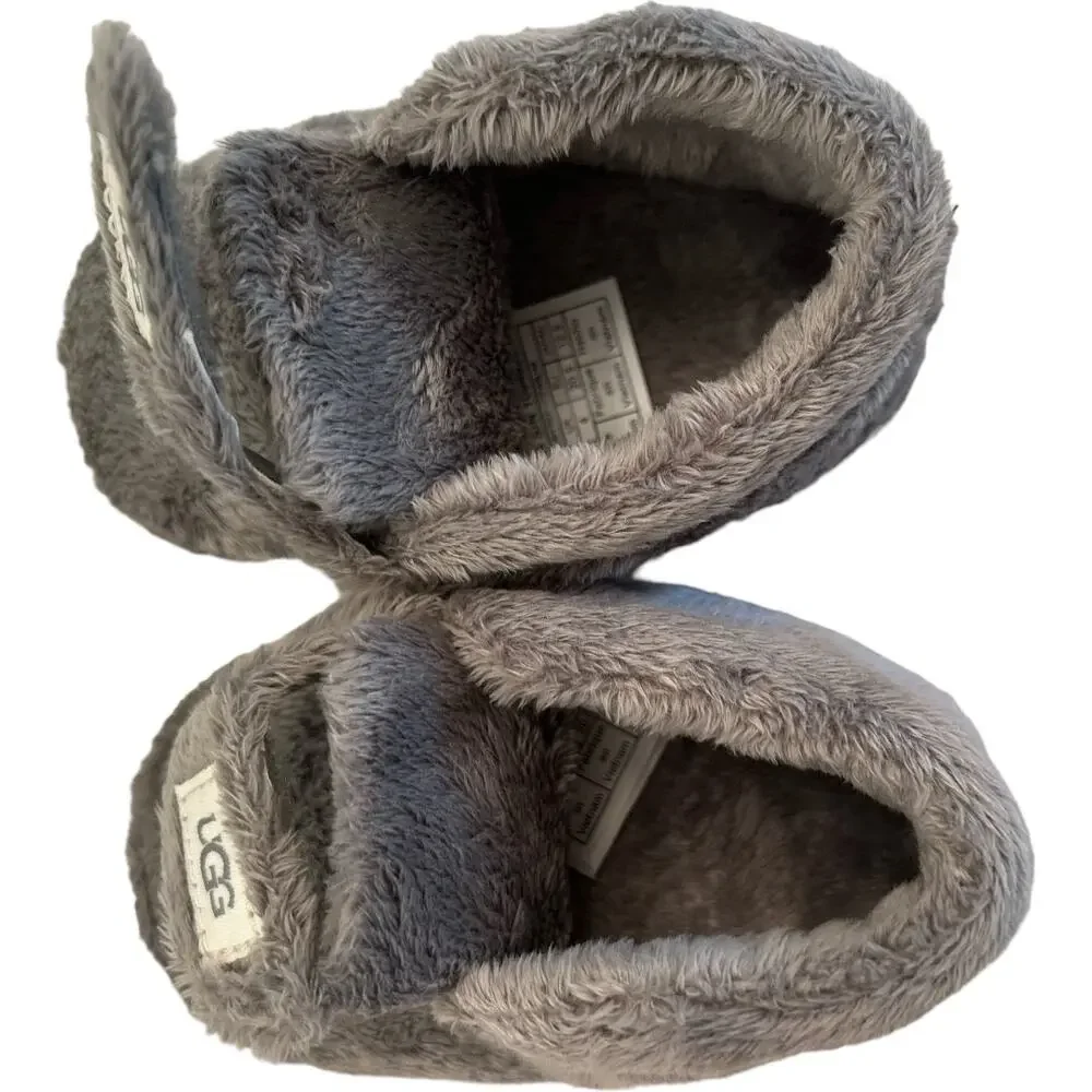 NWOT Infant Plush Ugg No Tie Booties GRAY size 4/5